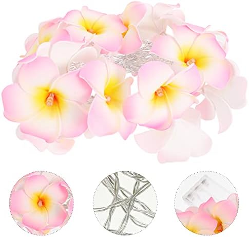 Uonlytech Plumeria Flower String Lights LED LUZES ARTIFICIAL DA FRAGIPANI Luz de fada para o aniversário da praia da praia Hawaiian