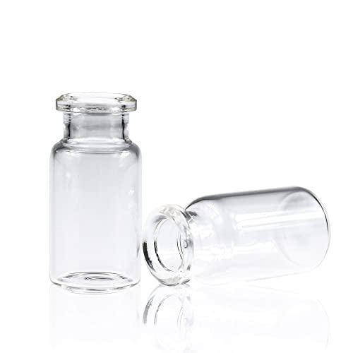 Borossilicate Glass Clear Bottom Cabeça de fundo plano Voal, acabamento chanfrado, capacidade de 10 ml e frasco de