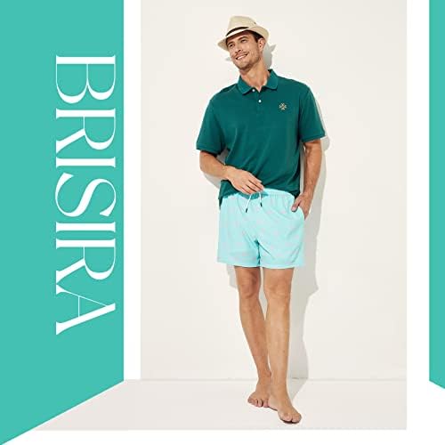 Brisira Swim Turnks Men shorts de natação seca rápida 5 polegadas de água esticada de água de água com revestimento de compressão