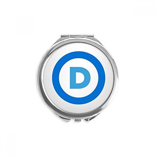 America Emblem Partido Democrata Blue Hand Compact Mirror Round Portable Pocket Glass