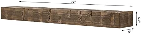 Country Living Wood Fireplace Mantel Shelf - Bodie de 72 polegadas Mocha acabamento | Rustic Hand-hewn e feixe de