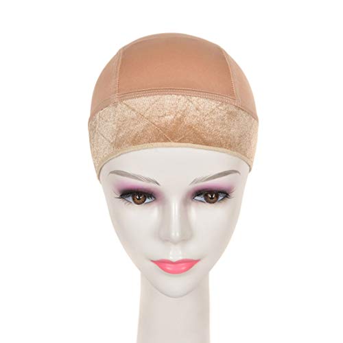 Lenaqueen Wig Grip Cap 2 em 1 Capas de peruca de veludo confortáveis ​​para frontals de renda e perucas, tampa de peruca de