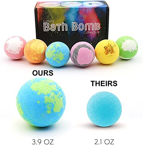 Choha Bath Bombs Greet Gift, 6 bombas de banho orgânicas para mulheres, casas de banho grandes para crianças meninas, banho de spa relaxante