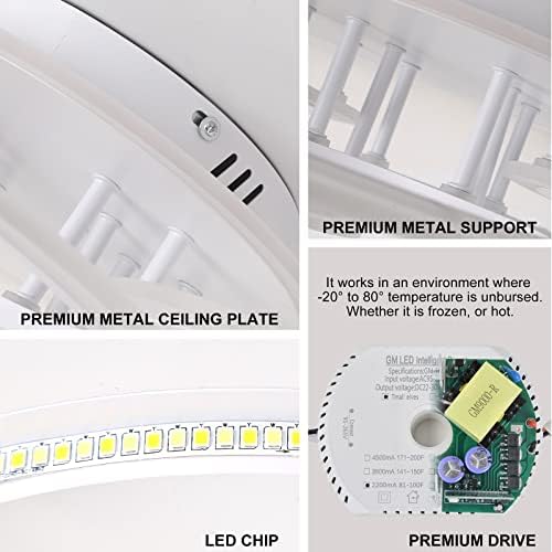 Luz de teto moderno Stch, lustre de lustre LED de 80w LED, luz de montagem de teto, lâmpada de teto de 6 anéis brancos