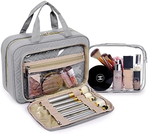 Bagsmart Bolsa de higiene pessoal pendurada Organizador de maquiagem com TSA Saco de maquiagem de bolsa cosmética aprovada para produtos