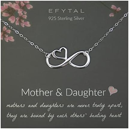 Presentes do dia das mães efytal para mamãe, colar de filha de prata esterlina, colar do dia das mães para mamãe, presentes