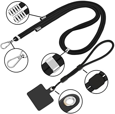 LOUSRNMAN CELONE CLANYARD, cordão universal 2 × telefone crossbody para mulheres, 2 × pulseira de pulso e conectores 5 × compatíveis com a maioria dos telefones