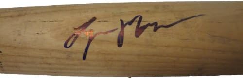 Logan Morrison Autografed Game Usado Bat Bat com prova, imagem da assinatura de Logan para nós, PSA/DNA autenticado