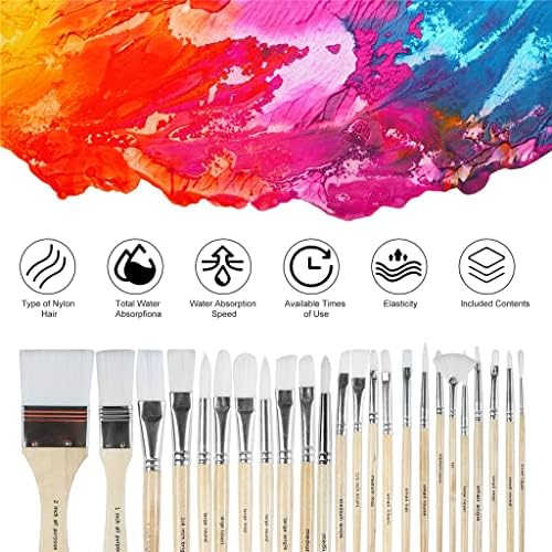 N/A 24pcs Diferentes pincel de pincel com pincel de tecido Pintura de óleo de pintura de óleo Bincho de tinta aquarela