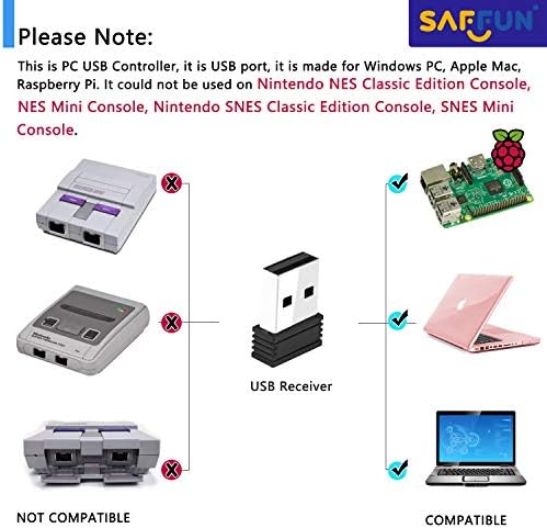 2 pack pc USB SNES Retro Super Controller Gamepad Compatível com jogos SNES, Retro SNES PC Controller Joypad para Windows