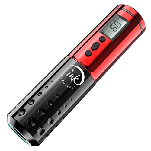 Tinta Lancer permanente sem fio Tattoo Pen Machine 2pcs Substituível Baterias de 1900mAh W Charger LED digital Display
