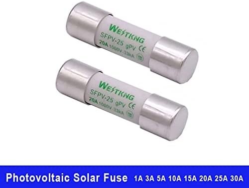 Hikota 10pcs PV Solar Fuse 1000V DC 10 * 38mm 1a 3a 5a 10a 15a 20a 25a 30a para proteção do sistema de energia fotovoltaica