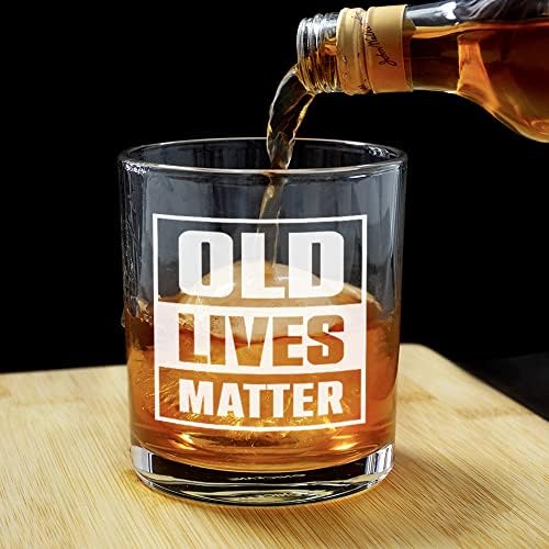 Nickne Whisky Glass 11oz - Vidro antiquado | Antigo Lives Matter Whisky Glass Conjunto para homens | Natal, aniversário, presentes