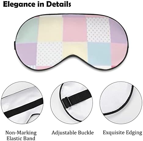 Máscaras de sono geométricas coloridas Blackout com tampa de olho com uma cegão elástica de cinta elástica ajustável para