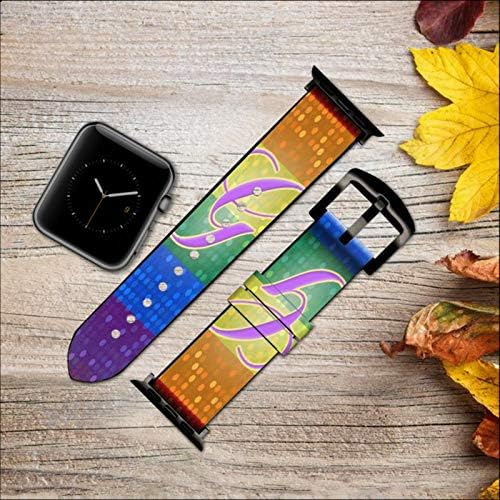 CA0494 Rainbow LGBT Bandeira do Pride Gay Couro e Silicone Smart Watch Band Strap for Apple Watch Iwatch Tamanho 38mm/40mm/41mm