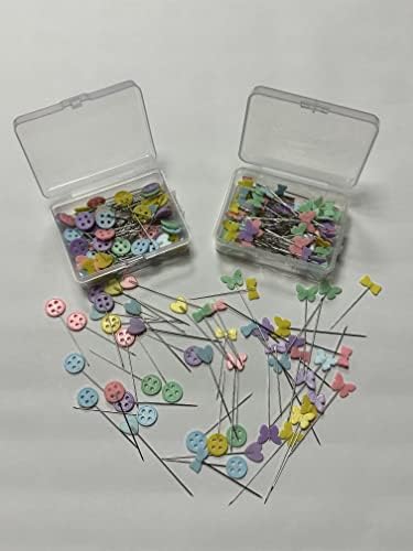 200 peças pinos retos de cabeça plana, alfinetes de costura da cabeça de flores para costurar projetos de bricolage decoração