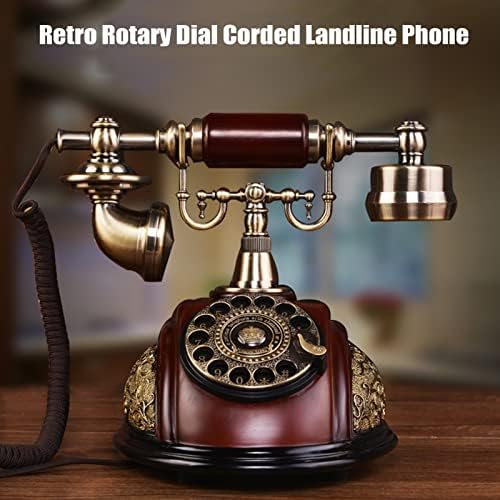 Telefone de mesa com fio retrô Telefone fixo com função de redial Antigo telefone analógico para casa e escritório