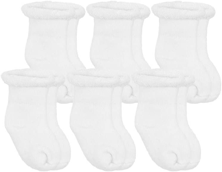 6 pares de Kushies Baby Terry Socks - Tamanho 3-6 meses