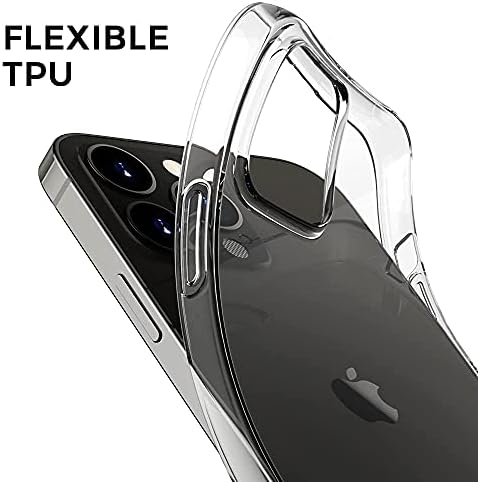 Aeska Clear para iPhone 13 Pro Max Case, iPhone 13 Pro Max Caso limpo, Ultra Slim Fin Furn Flexible TPU [resistente a arranhões] Gel Rubrote de borracha de pele macia Caso de proteção de silicone para iPhone 13 Pro Max