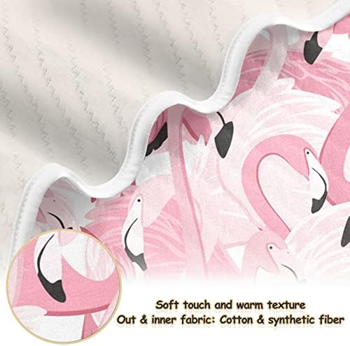 Clanta de arremesso de algodão flamingo para bebês, recebendo cobertor, cobertor leve e macio para berço, carrinho,