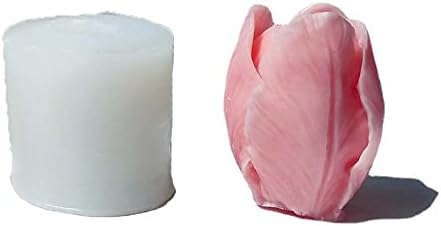 3d tridimensional tulipa bud silicone vela molde manupa de sabão molde diy açúcar de açúcar girando chocolate produtos moldes