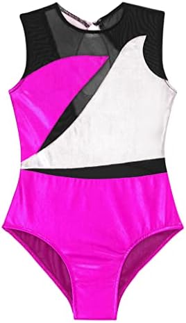 Loodgao Kids Girls One Piece Sheer Mesh Ballet Dance Leotard