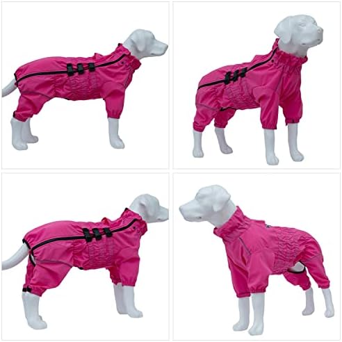 Capinho impermeável para cães, jaqueta leve à prova d'água de segurança refletiva cachorro de capa de chuva à prova de vento para cães