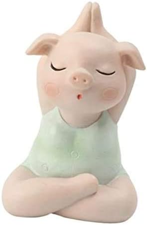 Resina Yoga Piggy Estátua estátua de animais modernos Acessórios para decoração de casa moderna Ornamento de mesa de porco de ioga