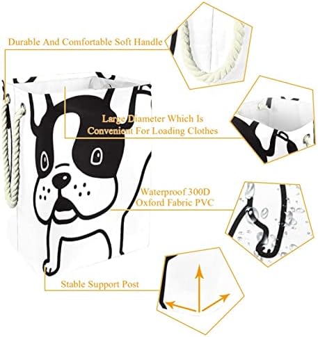 Homomer Dog French Bulldog Puppy Lavanderia grande cesto de roupa impermeável cesta de roupas colapsáveis ​​para roupas