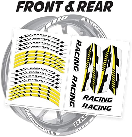 Mc MotoParts Yellow Wheel Rim Stripe Stickers TTIN Compatível com GSXS1000F 16-19 18 17