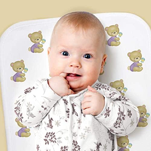 Azeeda 'Baby Teddy com Rattle' Baby Burp / Wash Ploth