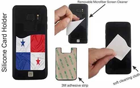 Design de bandeira do Panamá - Bolsa de carteira de cartão de crédito adesivo de silicone 3M