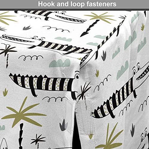 Capa de caixa de cães jacarés lunarable, crocodilos engraçados abstrata palmeiras e colinas composição de arte dodle, capa de
