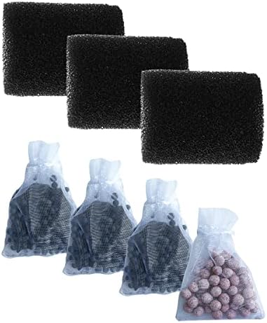 Kulife Fumak Aquarium Filter Substaction Filter Media, incluindo esponjas de 3 x filtro, 3 x carbono ativado e 1 x bio-balas