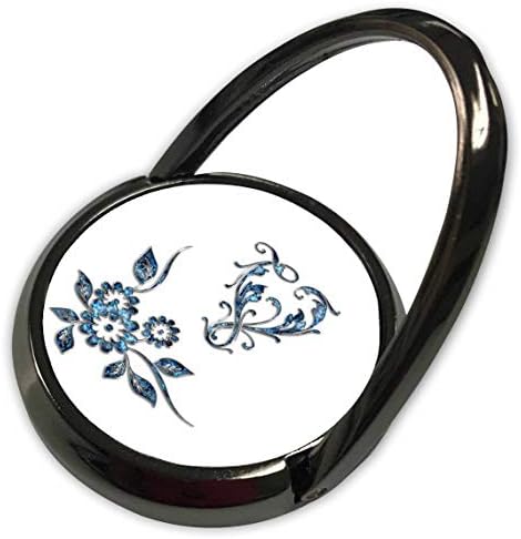 Arte de lente 3drose por FLORENE - Iniciais do script de jóias - Imagem da letra de script V em safira azul com broche - anel de