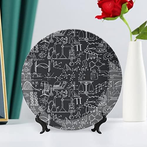 Fórmula de molécula química óssea china placa decorativa placas de cerâmica artesanato com exibição suporte para decoração