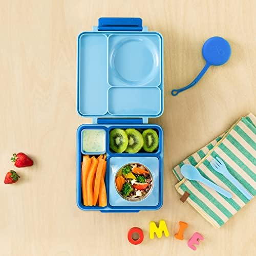 Omiebox Bento Box for Kids + OmieBox Recipientes de Dips à prova de vazamento, recipiente de molho para salada + omiepod