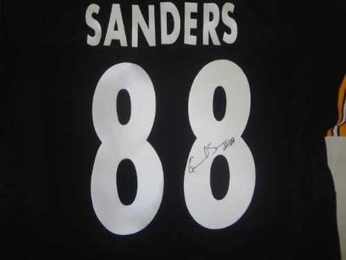 Emmanuel Sanders autografou a Jersey de Pittsburgh Steelers com uma prova de Emmanuel assinando para nós, Pittsburgh Steelers,