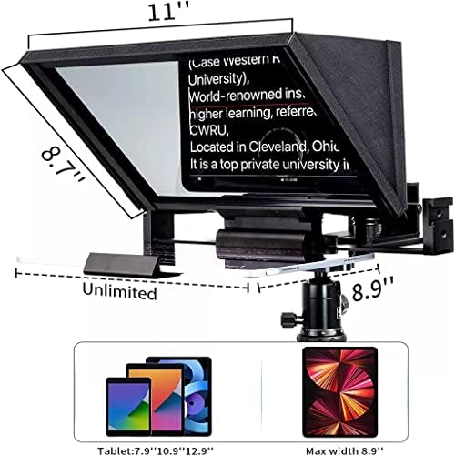 Odjayh Mini Teleprompter Inscritor portátil Mobile Teleprompter Artefact Vídeo com controle remoto para gravação de telefone e DSLR