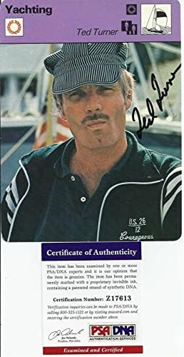 Ted Turner assinou 1979 SportScaster Card Americas Cup Yachting - PSA DNA - Cartões de beisebol autografados da MLB