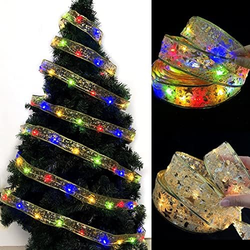 Nutravalia decorações de natal de natal LED LEITO DUPLA Fita Double String String Tree de Natal Decoração