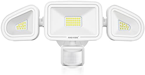 Meikee 42W Light Security Lights Sensor de movimento Luz de inundação ao ar livre, 4200lm, 5000k, IP65 à prova d'água, 3
