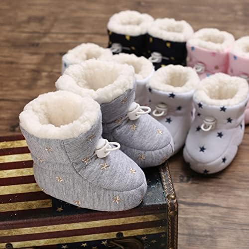 Sapatos de bebê lã quente botas curtas sapatos de moda impressão não deslizante botas nuas respiráveis ​​botas de menino tamanho 12