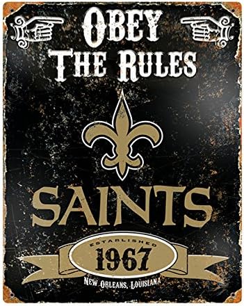Animal de festas NFL New Orleans Saints em relevo sinal de metal