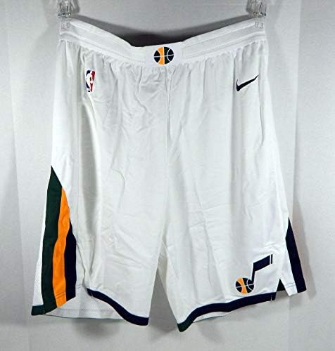 2017-18 Utah Jazz Game Emitiu Game White Shorts 46+2 Nike autentic pro Cut - NBA Game usado