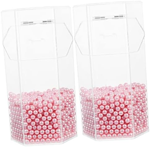 Adocarn 2 conjuntos e delineador exibir miçangas para desktop de lápis para joalheria mulher rosa pérolas lábios estojo