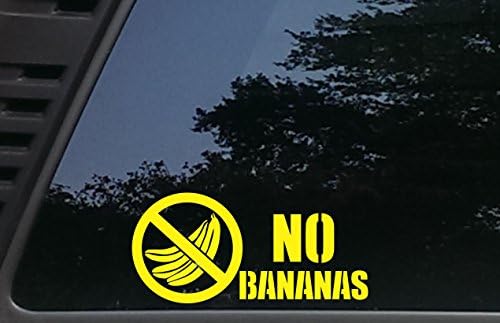 Sem bananas - 8 x 3 3/4 Data de vinil cortada para carros, caminhões, janelas, barcos, caixas de ferramentas, laptops, etc.