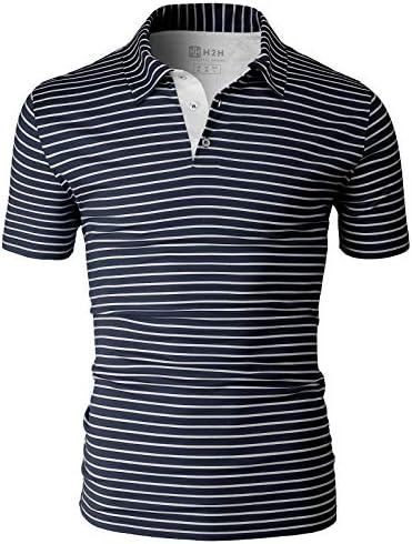 H2H Mens Casual Slim Fit Polo Camisetas de vários estilos e projetados