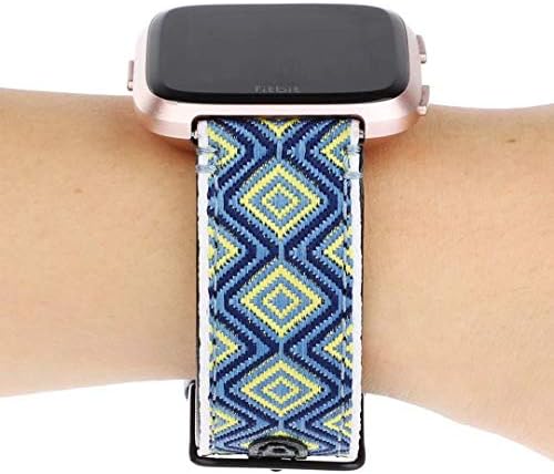 Bordado de nylon de estilo étnico de estilo étnico sufcusny cinta de pulseira colorida pulseira respirável compatível com fitbit