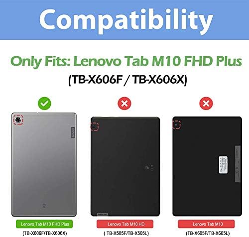 Siduater Caso para Lenovo Tab M10 Plus 10.3 , Slim Tri-Fold Stand Tampa com Sono / Waw